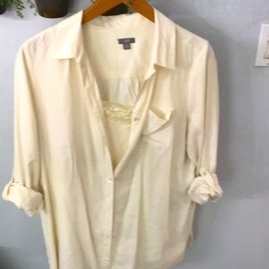 Silk top and lace cami